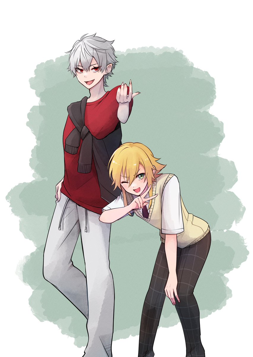 h_gumin's tweet image. リク絵　葛葉さんと卯月コウさん