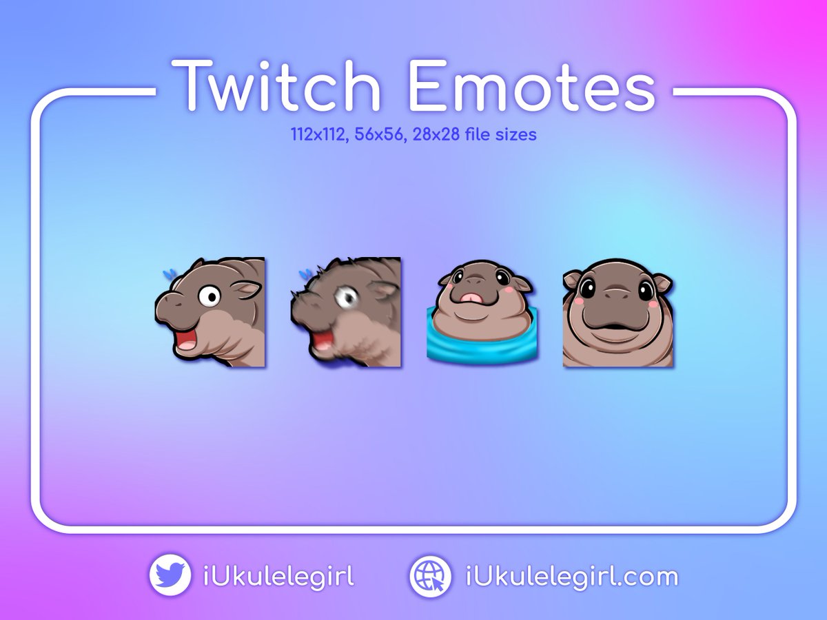 iUkuleleGirl's tweet image. 🦛Moo Deng Emotes 🦛

Now available on my Ko-fi and Etsy!

Reposts appreciated 💙
Links in replies ⬇️