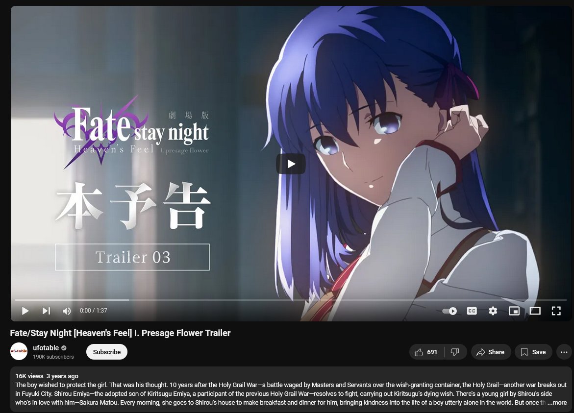 Fate stay night heaven's feel watch online hotsell