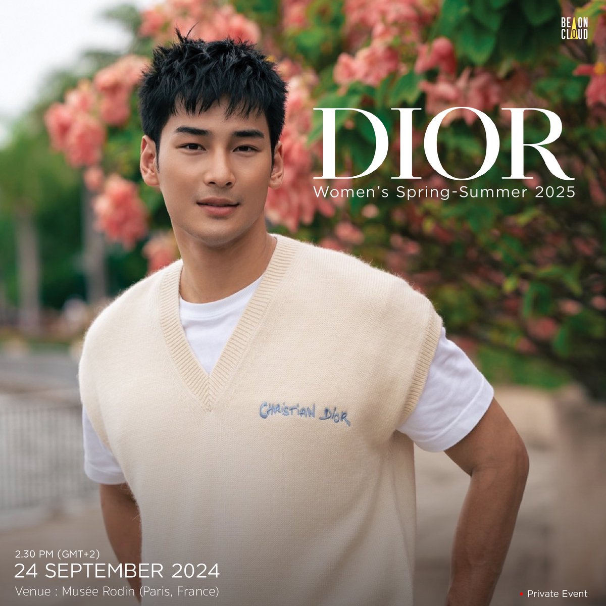 beoncloud_th's tweet photo. [อัปเดต]

📍 ตารางงานศิลปิน BeOnCloud 

วันที่ 24 กันยายน 2567 เวลา 14.30 น. (GMT+2) / 19.30 น. (GMT+7) อาโป-ณัฐวิญญ์ ร่วมงาน DIOR Women's Spring-Summer 2025 ที่กรุงปารีส ประเทศฝรั่งเศส

#️⃣ Hashtag for Airport look 
#.ApoFlytoDiorSS25

#BeOnCloud https://t.co/yZaJ2VzP0C
