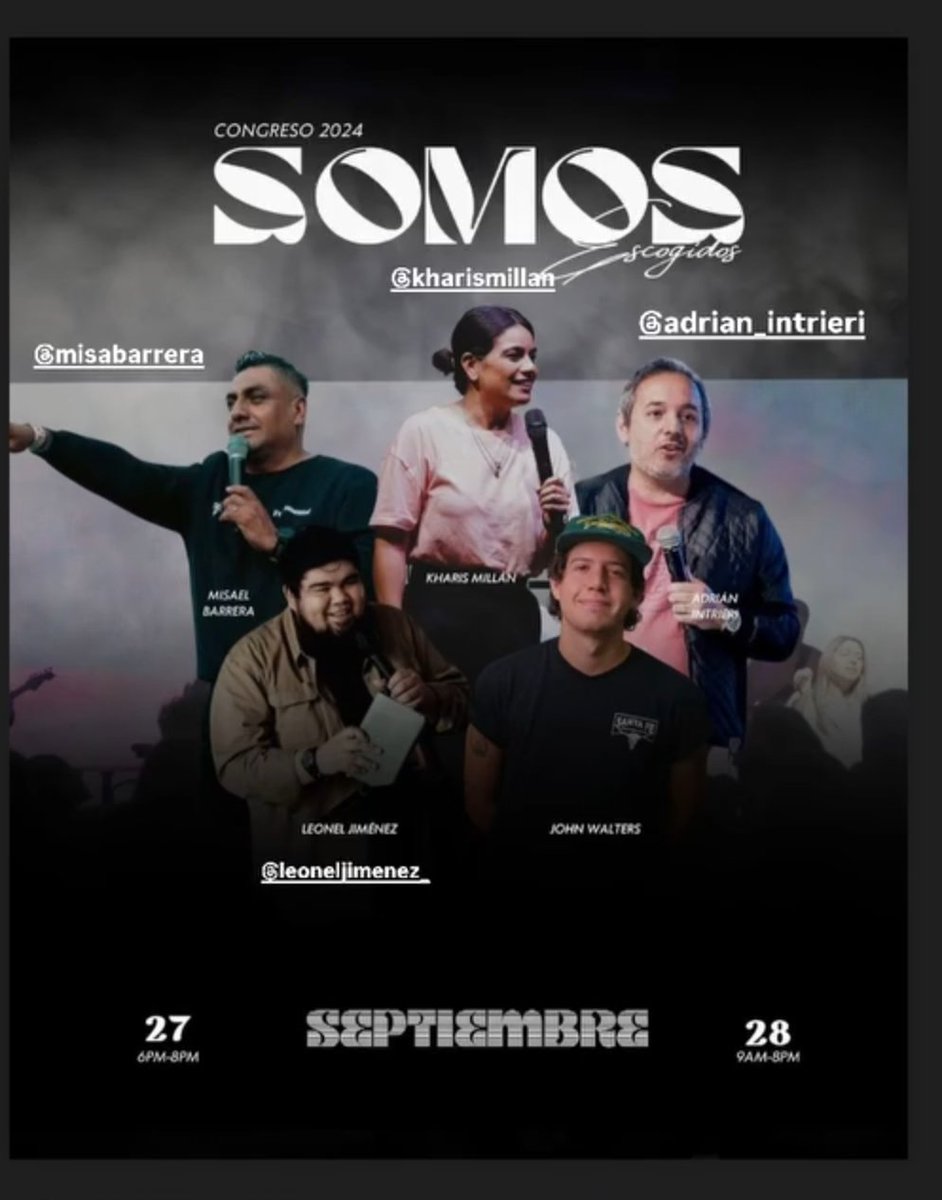 Se viene el Congreso SOMOS el 27 y 28 de septiembre en Iglesia Grupo Unidad de Tijuana, México,  va a estar muy buenooo!
