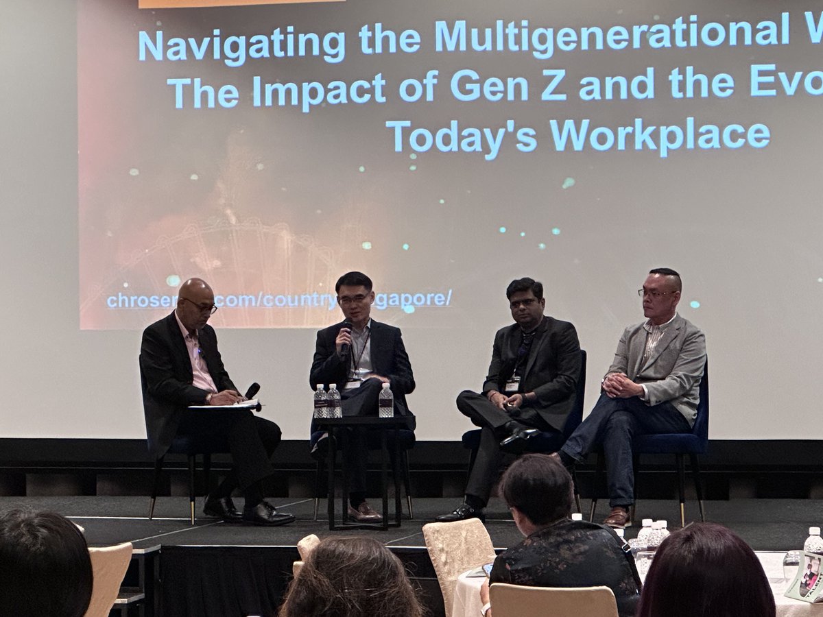 HRM_Asia's tweet image. Moderator Go Ashokh Menon, Agile Coach and Change Advisor of One Synergy Global, leads a discussion with SBS Transit’s Don Leow, C.H. Robinson’s Gareth Poh, and Nokia’s Uday Burra on how #GenZ is shaping today’s workplace.

#CHROSingapore #MultigenerationalWorkforce