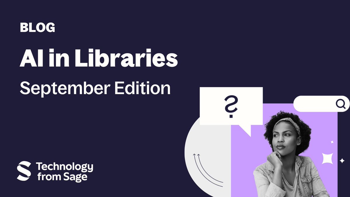 How can #AI tools be incorporated into librarianship and encourage students and researchers to use tools ethically? 💡

We’ve launched our #AIinLibraries feature to round-up the latest AI developments.

Read the blog post here: technologyfromsage.com/ai-in-librarie…

<a href="/Sage_Publishing/">Sage</a>