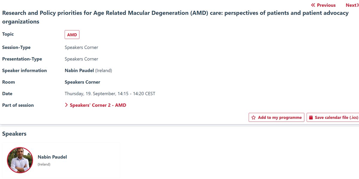 Dr Nabin Paudel is presenting a paper on Research and Policy priorities for Age Related Macular Degeneration (AMD) care: perspectives of patients and patient advocacy organizations at Euretina conference in Barcelona on the 19th of September from 14:15 at the speaker’s corner.