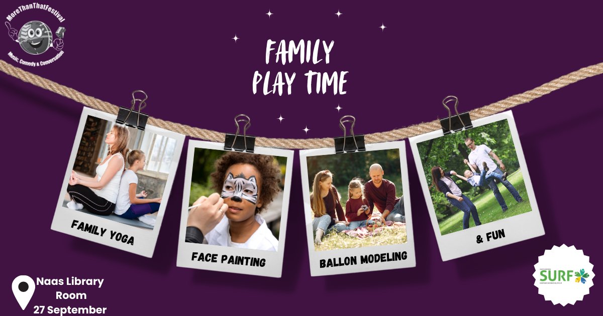 Are you excited for some family bonding, yoga, and fun? 📷
Join us at the #MoreThanThatFestival for our Family Play Time, where you can enjoy special bonding activities. 
Link to book: docs.google.com/forms/d/e/1FAI…