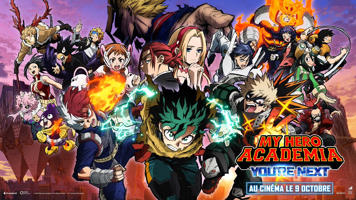 ki_oon_Editions's tweet photo. [ CONCOURS ] Envie de voir le film « MY HERO ACADEMIA : YOU'RE NEXT » en AVP au Grand Rex le 27 septembre à 20h ?
Avec @Crunchyroll_fr &amp; @SonyPicturesFr, on met en jeu  2 places ! Ça vous dit ?

Pour participer :
RT + Follow @ki_oon_editions
Votre héros préféré ?

TAS le 25/09 https://t.co/3QDwpNU5xU