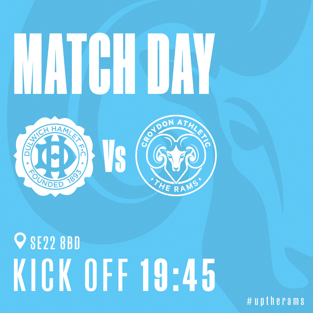 ⚽️ MATCH DAY | Vs Dulwich Hamlet FC ⚽️
🆚 <a href="/DHFC_W/">Dulwich Hamlet FC Women</a> away tonight in the first round of the Isthmian Women’s League Cup!

⏰ 19:45
📍 CHAMPION HILL STADIUM SE22 8BD 🏟
🎟 PAY ON THE GATE
🍔🍺 Food &amp; Drink Available

Are you ready!? 🐏

#UpTheRams #CroydonAthletic #IsthmianLeague