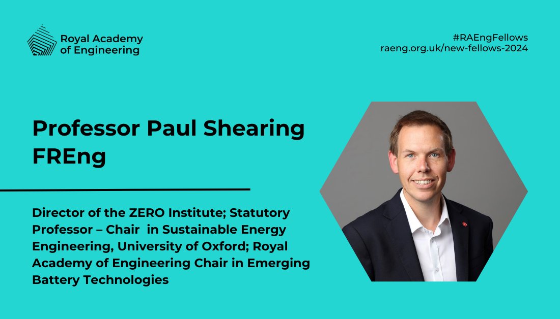 ZERO Institute (@zero_oxford) on Twitter photo We’re delighted to announce that our Director Paul Shearing is one of four members of our Engineering community elected Fellows of Royal Academy of Engineering. Congratulations Paul! 👏#RAEngFellows <a href="/RAEngNews/">Royal Academy of Engineering</a> <a href="/oxengsci/">Engineering Science, Oxford</a> We’re delighted to announce that our Director Paul Shearing is one of four members of our Engineering community elected Fellows of Royal Academy of Engineering. Congratulations Paul! 👏#RAEngFellows <a href="/RAEngNews/">Royal Academy of Engineering</a> <a href="/oxengsci/">Engineering Science, Oxford</a>