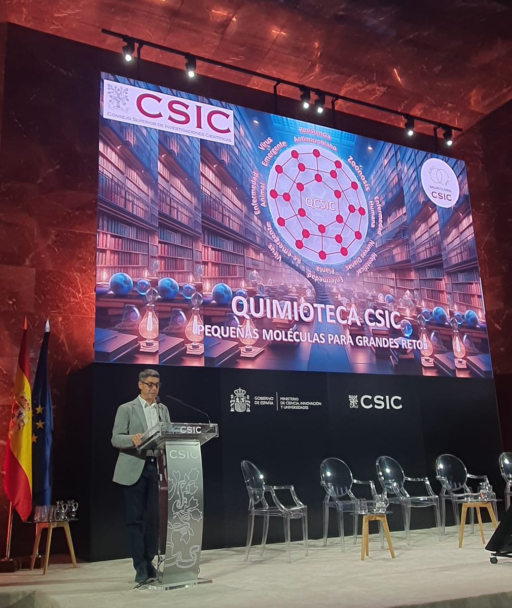 Hoy se presenta oficialmente uno de los mayores logros de la PTI+ Salud Global, la Quimioteca CSIC #QCSIC. Una herramienta que facilita la investigación multidisciplinar y la colaboración facilitando el desarrollo de nuevos compuestos. <a href="/CSIC/">CSIC</a>