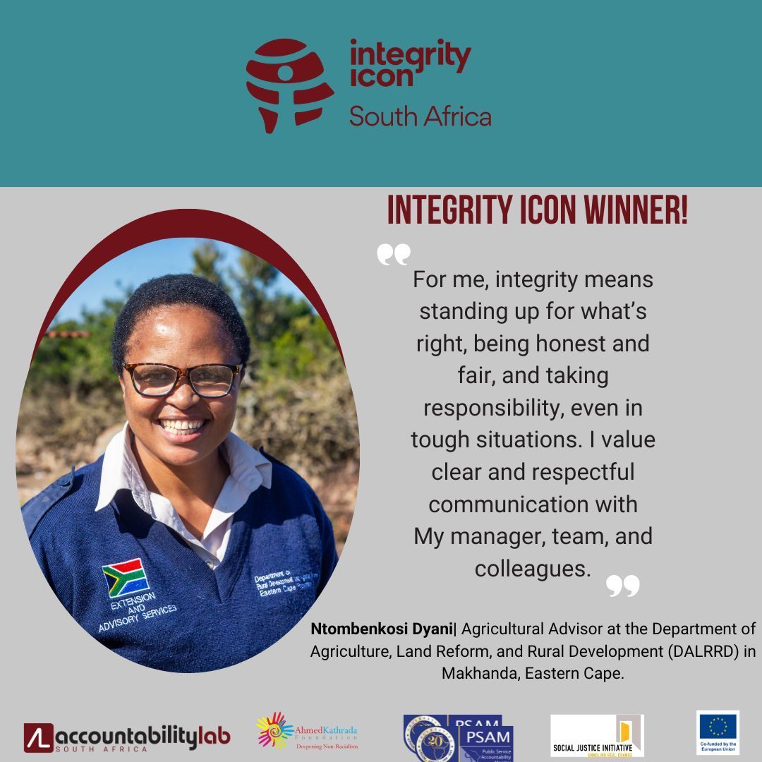 Happy Wednesday, #ALSA friends! 

Voting is still open—now's your chance to support our 3rd Integrity Icon winner for 2024, Ntombenkosi Dyani! 

Watch her story and cast your vote for the People's Choice Award: bit.ly/NtombenkosiDya…

Vote here: bit.ly/IntegrityIcons…