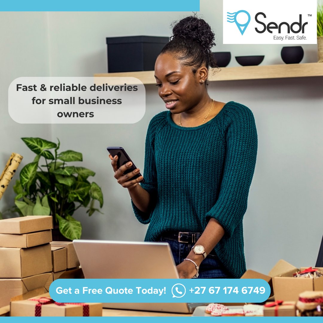 Sendrsa's tweet image. Small businesses often struggle with getting their products to customers on time. 

Let us handle your logistics so you can focus on growing your business. 🚚✨

Contact us on WhatsApp for a free quote! 📞 +27 67 174 6749

#EasyFastSafe #SupportSmallBusiness #FastDelivery