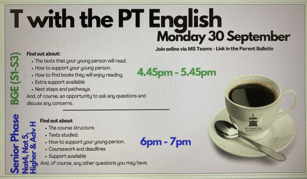 Join Mrs Wishart for all the info you need!