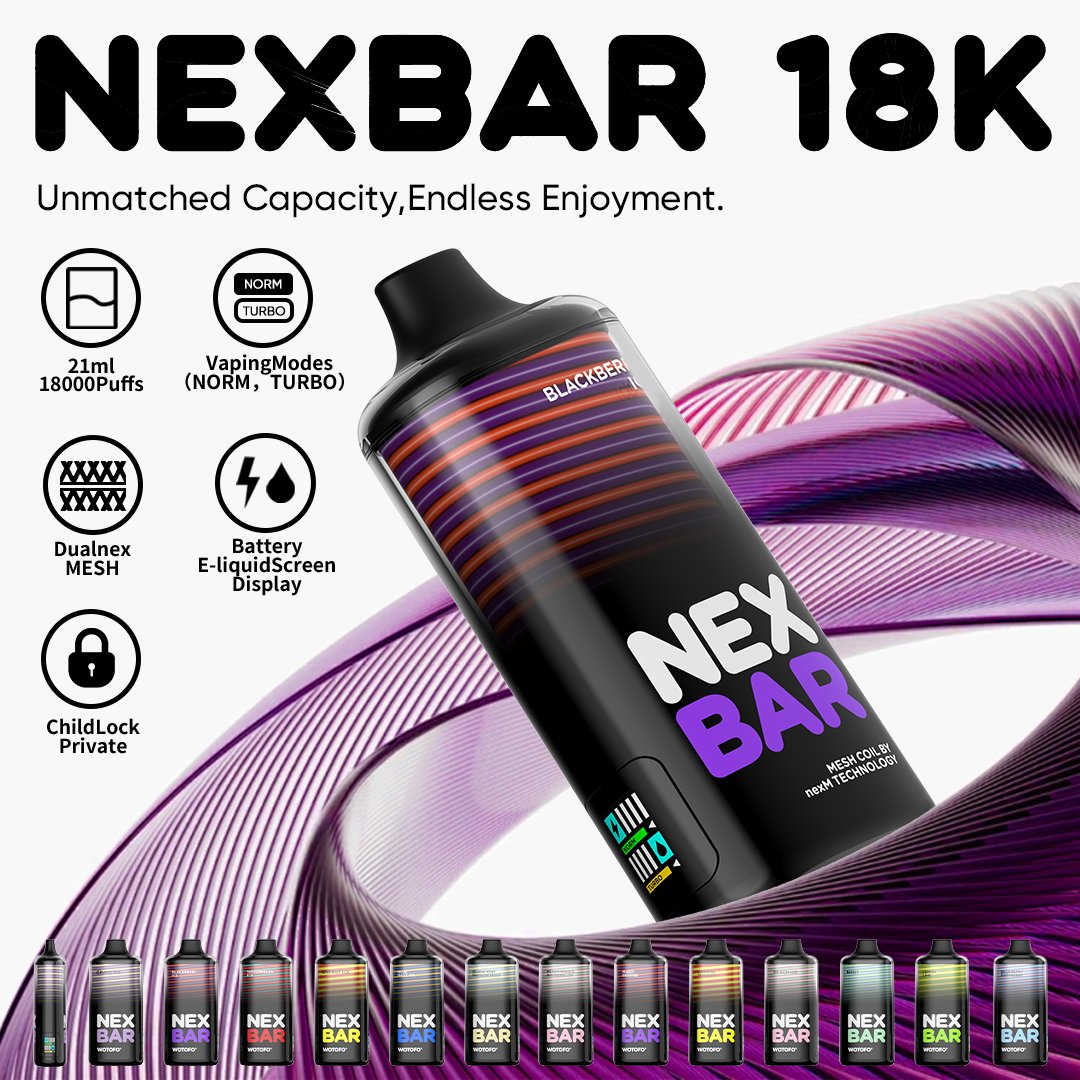 wotofoofficial's tweet photo. 🚀 Introducing the WOTOFO NEXBAR 18K! 🔥 As the latest in the NEXBAR series, it’s equipped with dual nexMESH coils and a smart LED screen. 

#WOTOFO #NEXBAR18K #DualCoilPower #SmartVaping #ChildLock #PrivacyProtection #VapeWithStyle #VapeCommunity #VapeInnovation https://t.co/kl7Mdtd4gj