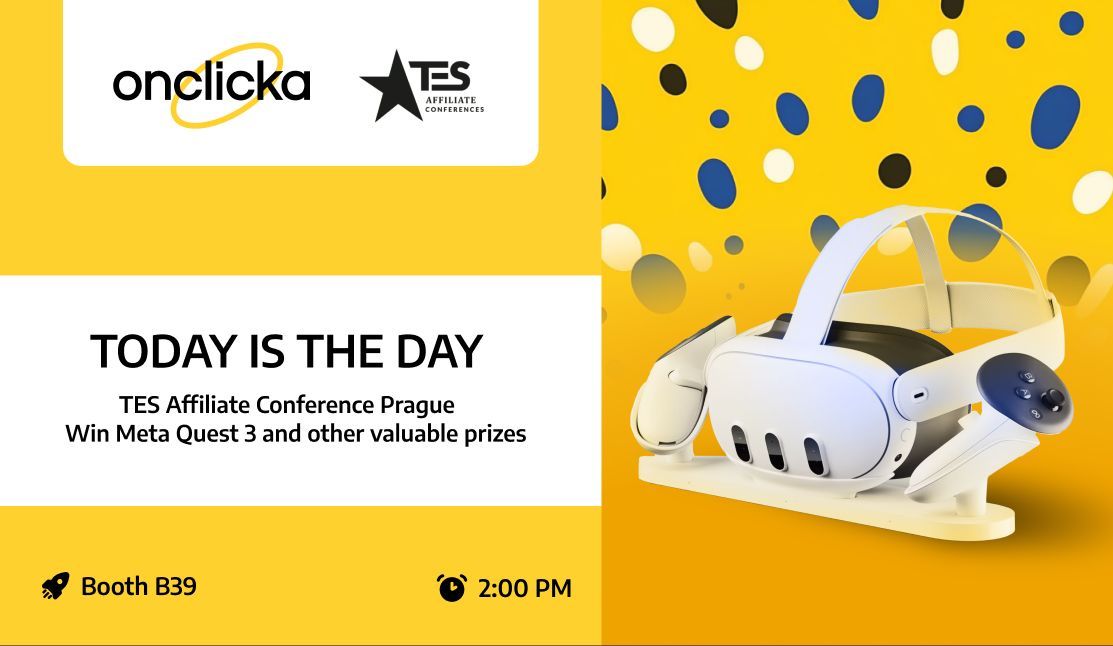 Today is the day! The VR Meta Quest 3 contest draw is happening at 2:00 PM at OnClickA’s booth B39 💥 

👉 Make sure to swing by—whether you’ve already entered or not, there’s still time to join in! Don’t miss out on your chance to win one of the most exciting tech prizes of the