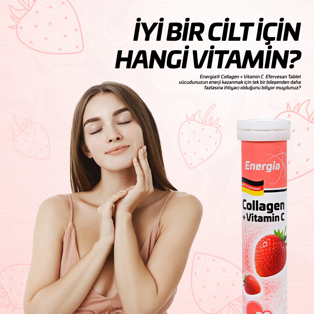 PatronePharma's tweet photo. Energia Kolajen + C Vitamini Efervesan Tablet ile cildinizin doğal güzelliğini koruyun. ✨
#ciltbakımı #güzellik #kolajen #cvitamini #sağlıklıyaşam #ciltbakımürünleri #ciltgüzelliği #enerji #yaşlanmagonetimi #cildinolgunlaşması #güzellikönerileri https://t.co/Vh6yRzWCfl