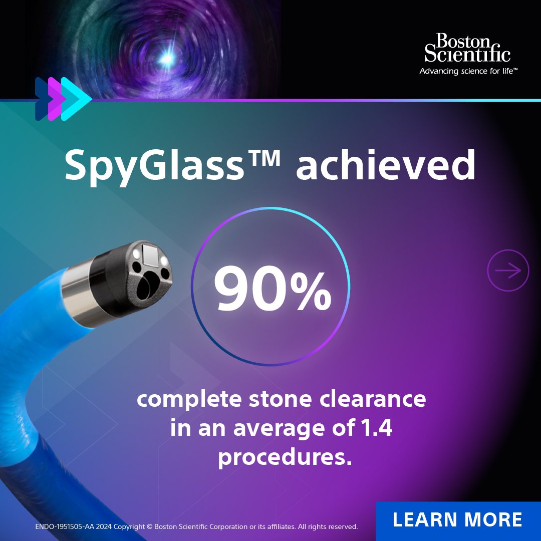 BSCEMEA_Endo's tweet image. Did you know that #SpyGlassDS guided stone clearance for symptomatic pancreatic stones is significantly more effective and significantly reduces pain in these patients when indirectly compared to extracorporeal shock wave lithotripsy? bit.ly/3Ty62tw 

#Cholangioscopy