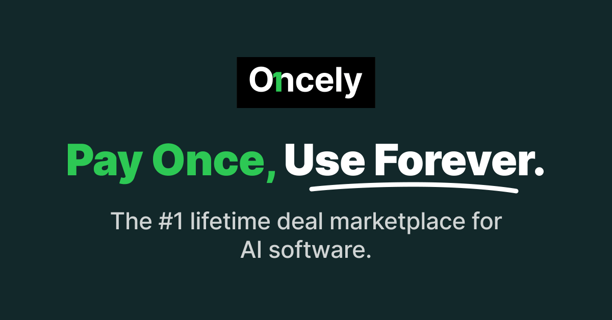 OncelyAI's tweet photo. Buy AI Software on Oncely Now. 😎
“Pay Once, Use Forever.” ⬇️