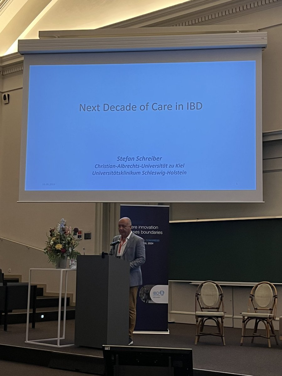 ibdleuven's tweet image. Stefan Schreiber @kieluni @3TR_IMI with our keynote lecture with a visionary blueprint for the next decade of care organisation in #IBD