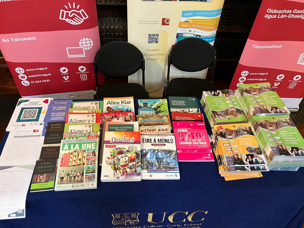 COGG ag tacú le Comhdháil Teagaisc do mhúinteoirí Gaeilge i UCC inniu,  beidh an-lá ar fad againn! @Gaeloid @UCC @ETBIreland @Oide_PP_Gaeilge  @AnGreasan @OidePrimGaeilge, image size:1200x900