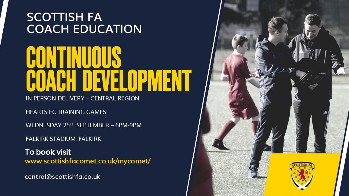 Central Region (@scotfacentral) on Twitter photo CCD |
Delighted to be teaming up with <a href="/ch4lkster/">Alan 'Chalky' White</a>
to deliver Hearts FC Training Games!
📣 CCD - Hearts FC Training Games
🗓️Wednesday 25th September
⏰ 6pm - 9pm
📍 Falkirk FC Stadium
📷 Book via - scottishfacomet.co.uk/mycomet/privat…
#ScottishFACoachEd CCD |
Delighted to be teaming up with <a href="/ch4lkster/">Alan 'Chalky' White</a>
to deliver Hearts FC Training Games!
📣 CCD - Hearts FC Training Games
🗓️Wednesday 25th September
⏰ 6pm - 9pm
📍 Falkirk FC Stadium
📷 Book via - scottishfacomet.co.uk/mycomet/privat…
#ScottishFACoachEd
