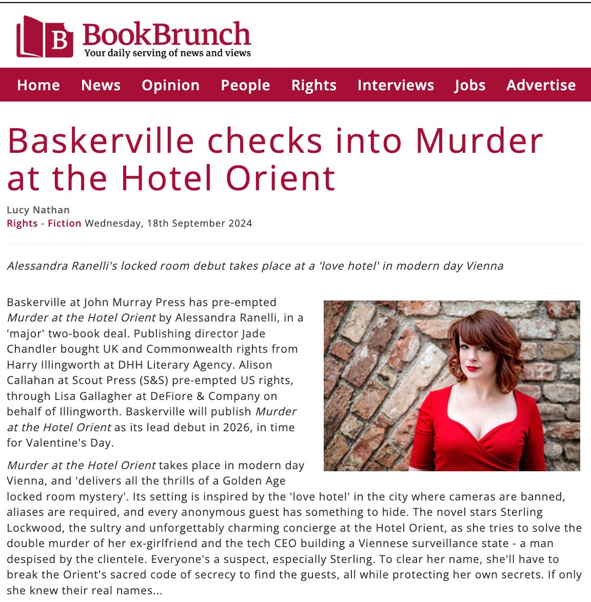 Excited to see the news on BookBrunch, along with some more details on the plot!
🛎️
#MurderAtTheHotelOrient #MATHO