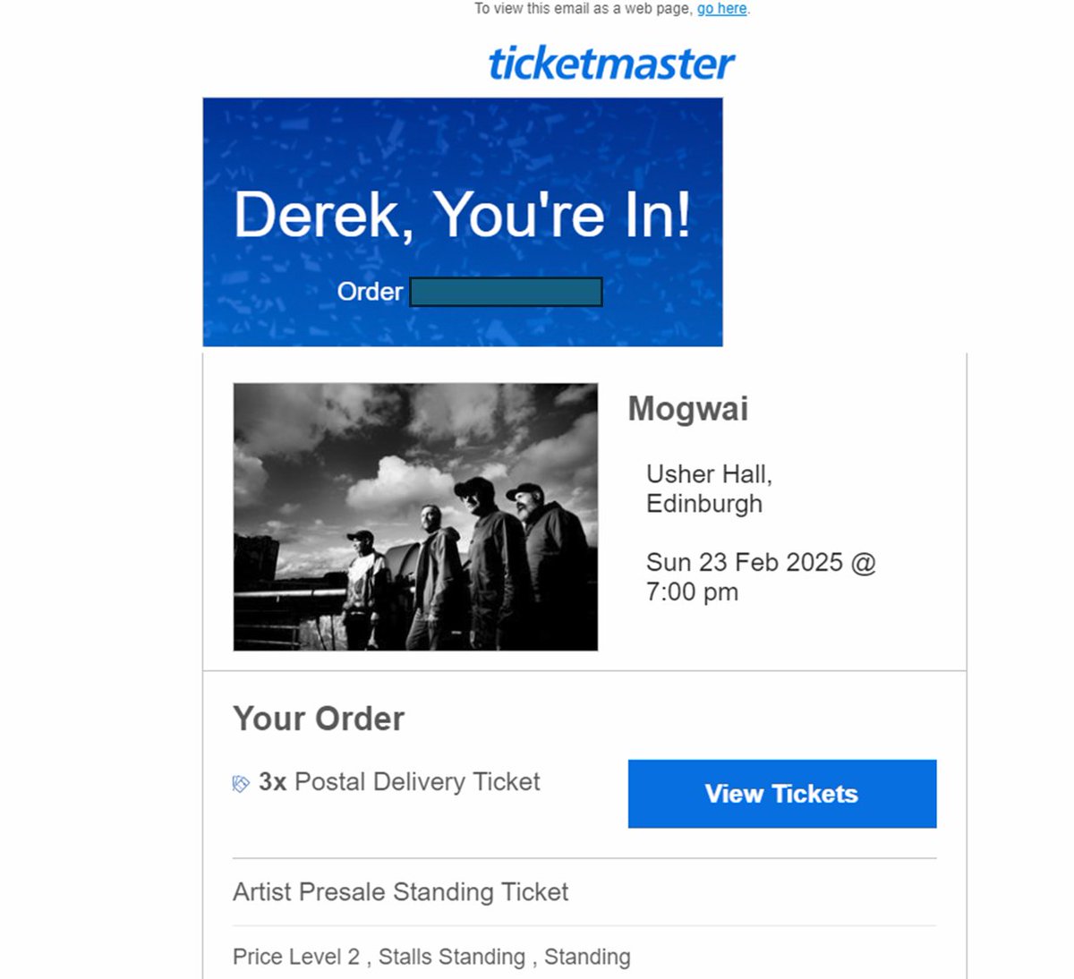 Get in!  Mogwai tickets secured.
