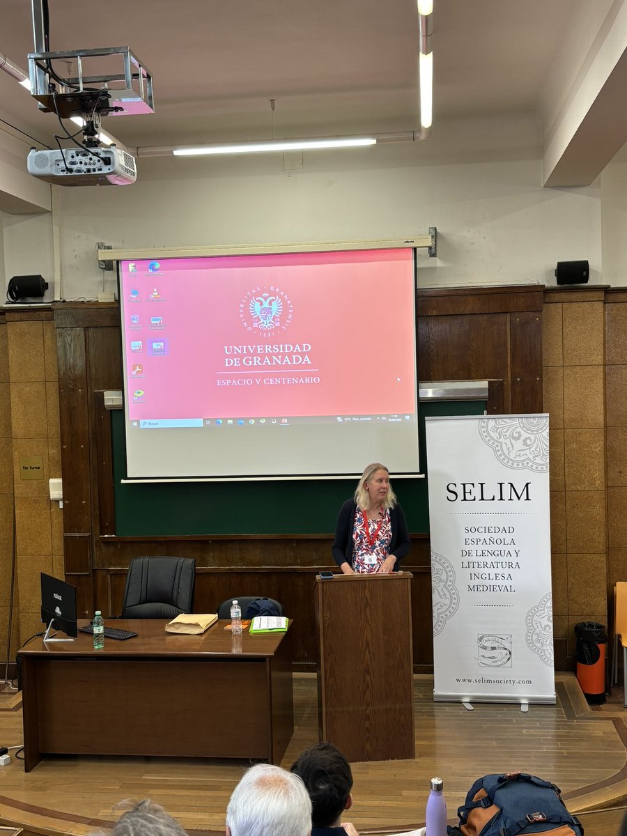 Our first plenary speaker, Christine Rauer (University of St Andrews), with her talk 'Echoes of Lost Sound: Recovering Mercia in Modern Knowledge and Imagination'