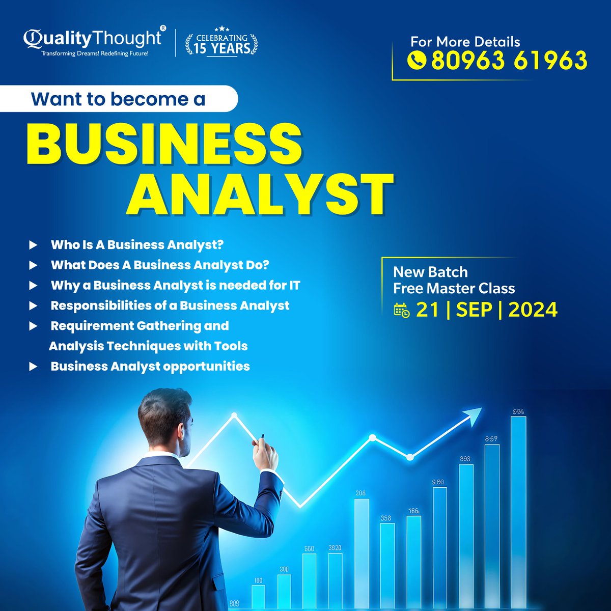 QTTWorld's tweet photo. Want To Become a Business Analyst
New Batch Free Master Class on 21 SEP 2024.
📲 Contact:- 80963 61963
🌐Register for Other Course: https://t.co/TcHCnBiMJS
#qualitythoughttechnologiesreviews #qualitythoughttechnologies #qualitythought #Qtt #businessanalyst #po #business https://t.co/kXJRQ6dZtZ