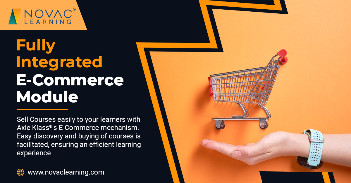 novaclearning's tweet image. Accelerate the purchase and sale of courses with E-Commerce feature in Axle Klass®. Our Digital Learning platform has a course catalogue, payment gateway along with seamless account management. 
Visit - novaclearning.com/learning-manag…
#novaclearning #axlelms #axleklass #learningsolutions