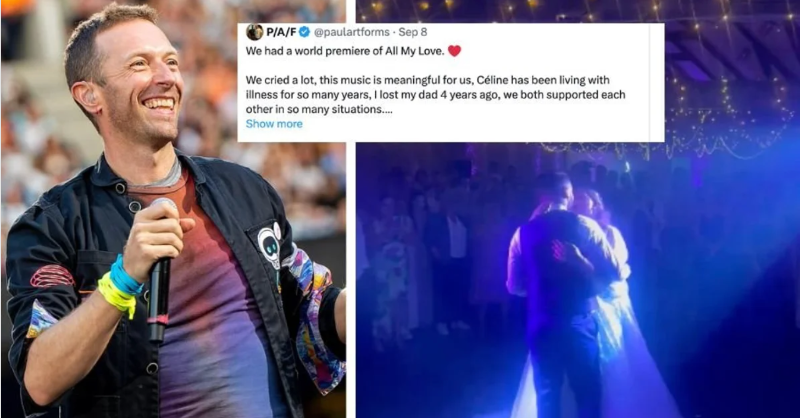 Coldplay surprises couple by letting their wedding be the world premiere of a new song bit.ly/4er5CwV