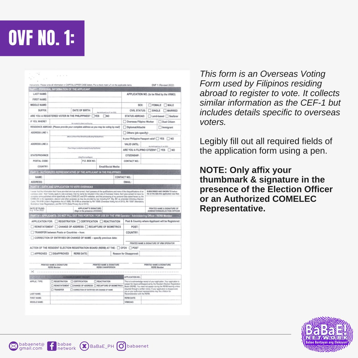 BaBaE_PH's tweet photo. REGISTRATION 101 🗳️💡 Application Forms 📋

🚨 Only 12 Days Left to #RegisterToVote! Until September 30 Only!

#RegisterNow #VoterRegistration #VotePH #Halalan2025 #YourVoteMatters https://t.co/0ZYNMMYdZF