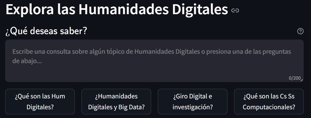 En este #MiércolesHD te presentamos HLab Chat.
Una herramienta de inteligencia artificial a la que le puedes hacer preguntas relacionadas con las #HumanidadesDigitales.
👉🏾Más información en: bit.ly/3Ty7ufnEn