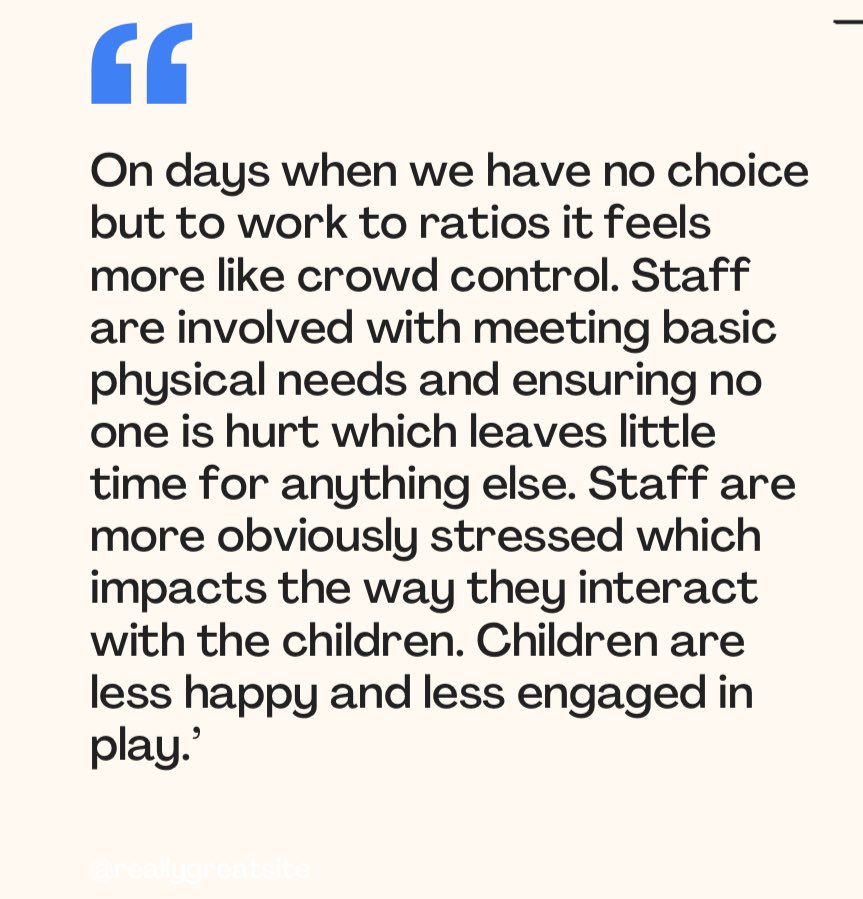 Today I’m going to share some of the quotes from the research. researchgate.net/publication/38…
It’s for reflection and it’s time for a rethink. EYs cannot continue in this way.