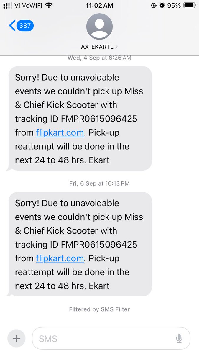 #Flipkart .. nobody came to pick up return and now you have cancelled the refund 
First you cheated by showing wrong product in pictures and now Boone came to pickup 
When will I get my refund
You lost the customer permanently.. thanks for the effort