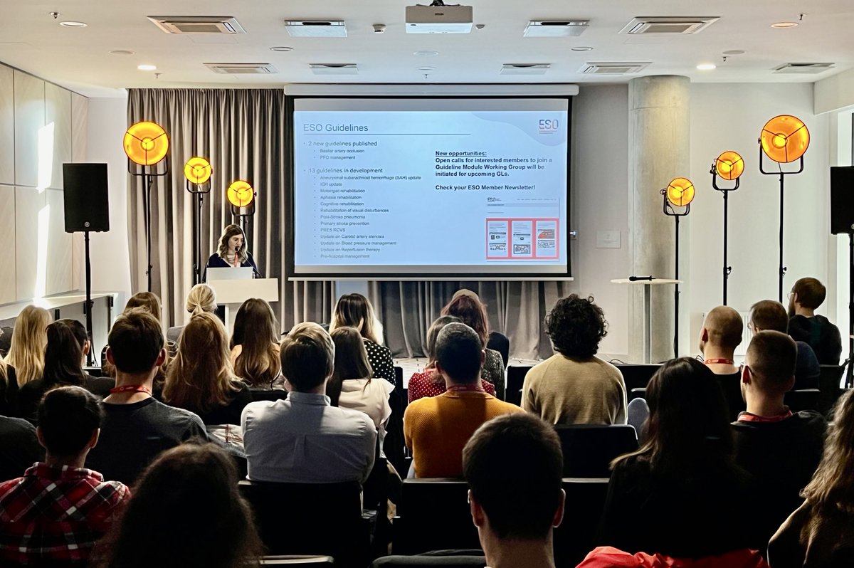 ESOstroke's tweet photo. Day 3 of the #ESOSummerschool starting strong with ESO President @Simona_Sacco_ giving tipps about her own pathway and all the opportunities the society offers. 

#strokeducation #leadership #personaldevelopment https://t.co/Xkoz4e9vvX
