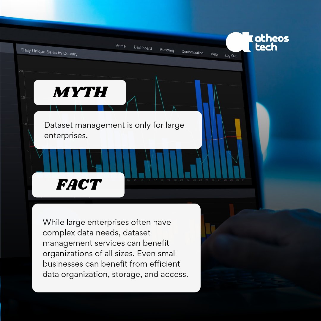 AtheosTech's tweet image. Busting data management myths for businesses of all sizes. #DataDemystified #MythVsFact #DataForAll #DataManagement #BusinessGrowth #SmallBusinessTips #DataEfficiency #AtheosTech