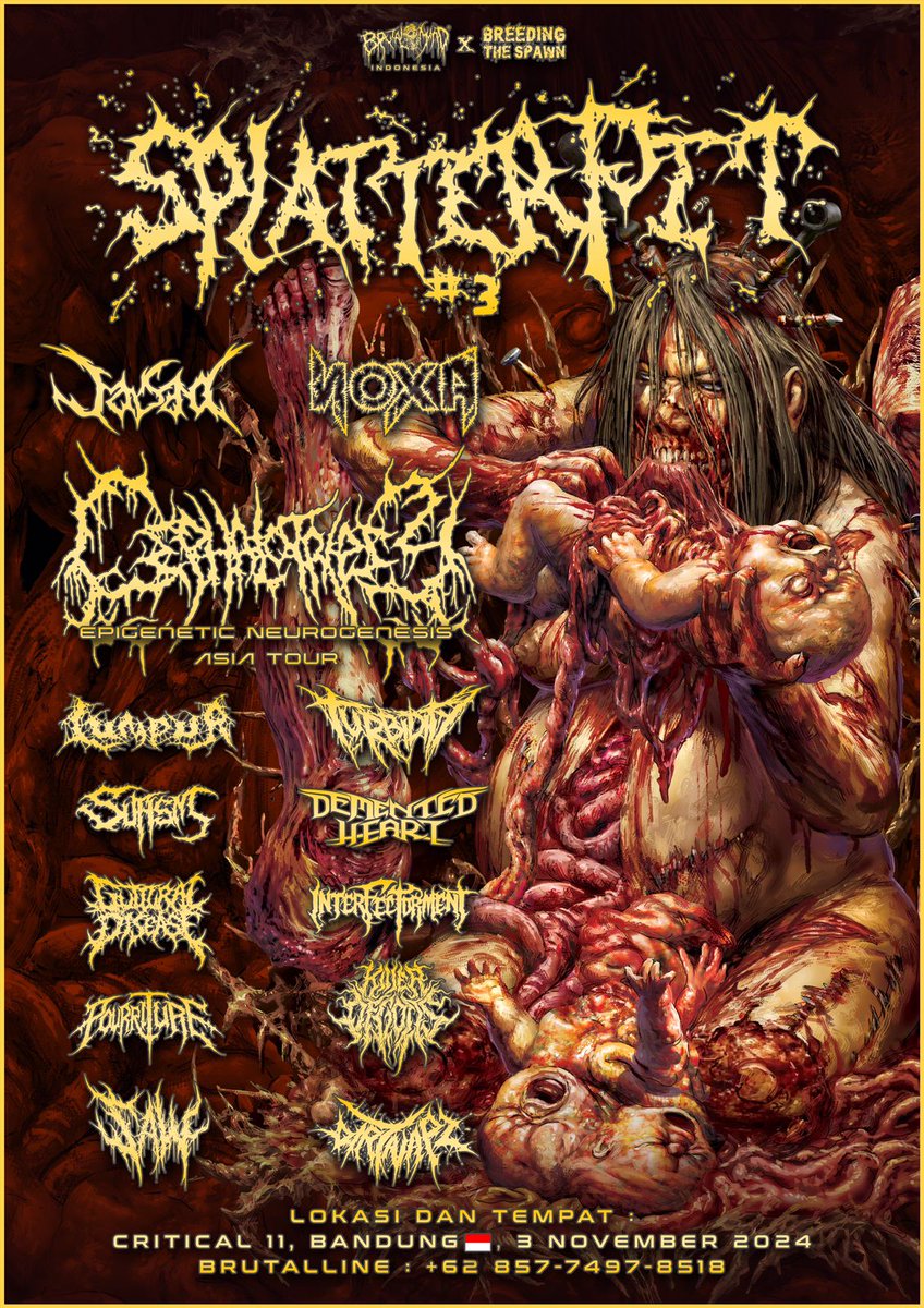 Its officially announced Brutal Mind x Breeding The Spawn will be hosting Mighty Cephalotripsy (OFFICIAL) in Indonesia 📷📷 We wishing All the Best for this plan till the time comes.
Big Thanks to Slamman Booking Asia for bringing this Monster to ASIA !!!