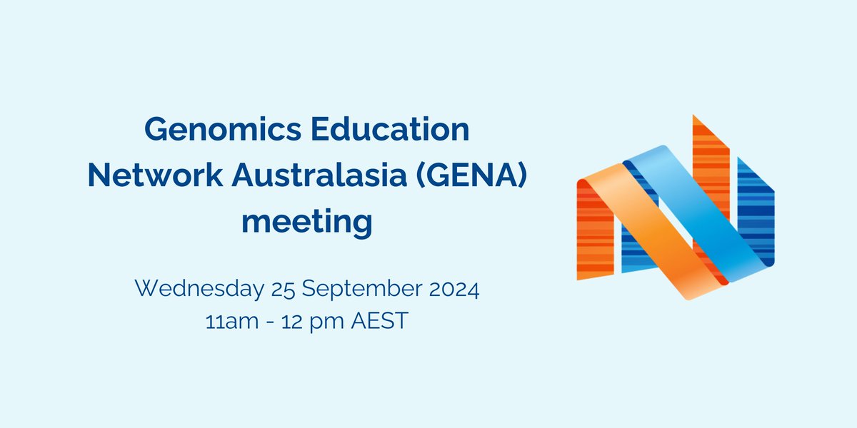 Australian Genomics (@ausgenomics) on Twitter photo Interested in or practicing #genomics #education? The next Genomics Education Network Australasia (#GENA) meet-up is on Wednesday 25 September 2024 at 11am (AEST). Hear from <a href="/Amcinerneyleo/">Aideen McInerney-Leo she/her</a> & the <a href="/MelbGenomics/">Melbourne Genomics Health Alliance</a> team.
Learn more & register: tinyurl.com/ms4fes2v Interested in or practicing #genomics #education? The next Genomics Education Network Australasia (#GENA) meet-up is on Wednesday 25 September 2024 at 11am (AEST). Hear from <a href="/Amcinerneyleo/">Aideen McInerney-Leo she/her</a> & the <a href="/MelbGenomics/">Melbourne Genomics Health Alliance</a> team.
Learn more & register: tinyurl.com/ms4fes2v