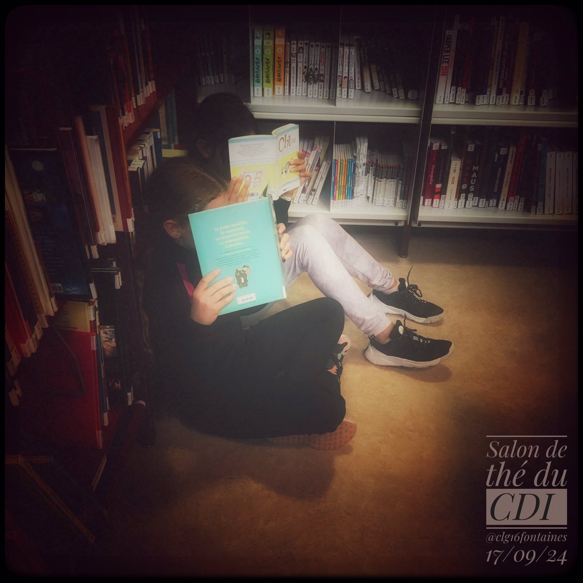 Près de 50 #élèves pour le 1er #salondethé au #collège des 16 fontaines !

Le principe est simple : 
1 #livre 📖 / 1 #thé ☕️/ 1 heure 🕐

Et vous, qu’est-ce qui les motive à venir lire au #CDI ?

#profdoc #club #périscolaire #lecture #zen #bienetre 

<a href="/CardieNice/">CardieNice</a>