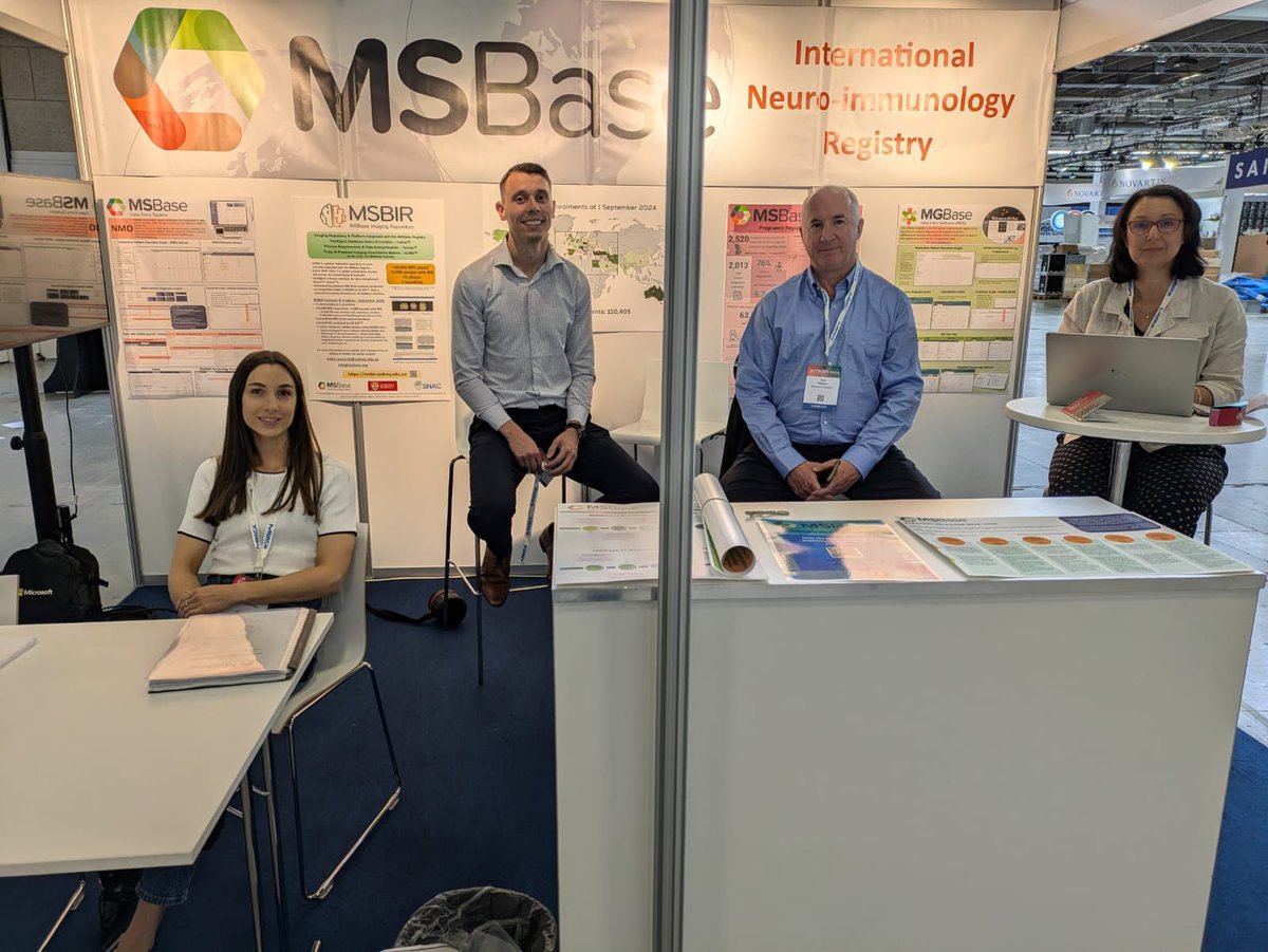 MSBase_Registry's tweet image. We are here and ready! Come and visit the MSBase team @ECTRIMS to get updates on 20 years of real-world data and evidence in #MS.