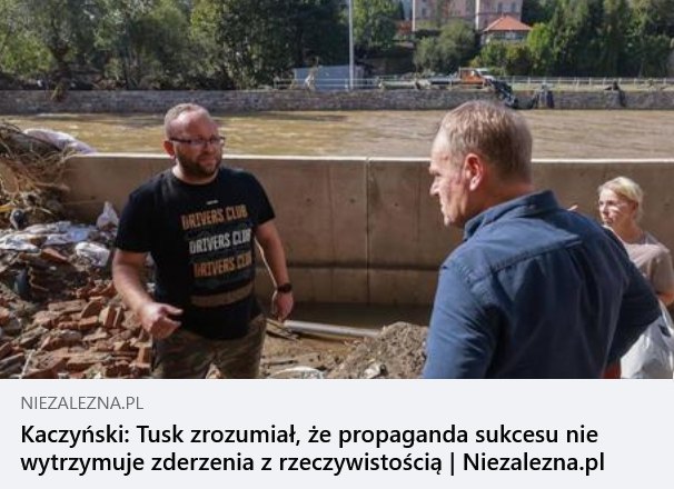 ZofiaRomano's tweet photo. #Celnie "Po wielu dniach apeli i próśb poszkodowanych mieszkańców Tusk wreszcie zauważył, że propaganda sukcesu i opowieści o dobrze działającym rządzie w dobie kryzysu nie wytrzymują zderzenia z rzeczywistością" - Jarosław Kaczyński.
#NaszaPolska https://t.co/VD2PPQWHAA