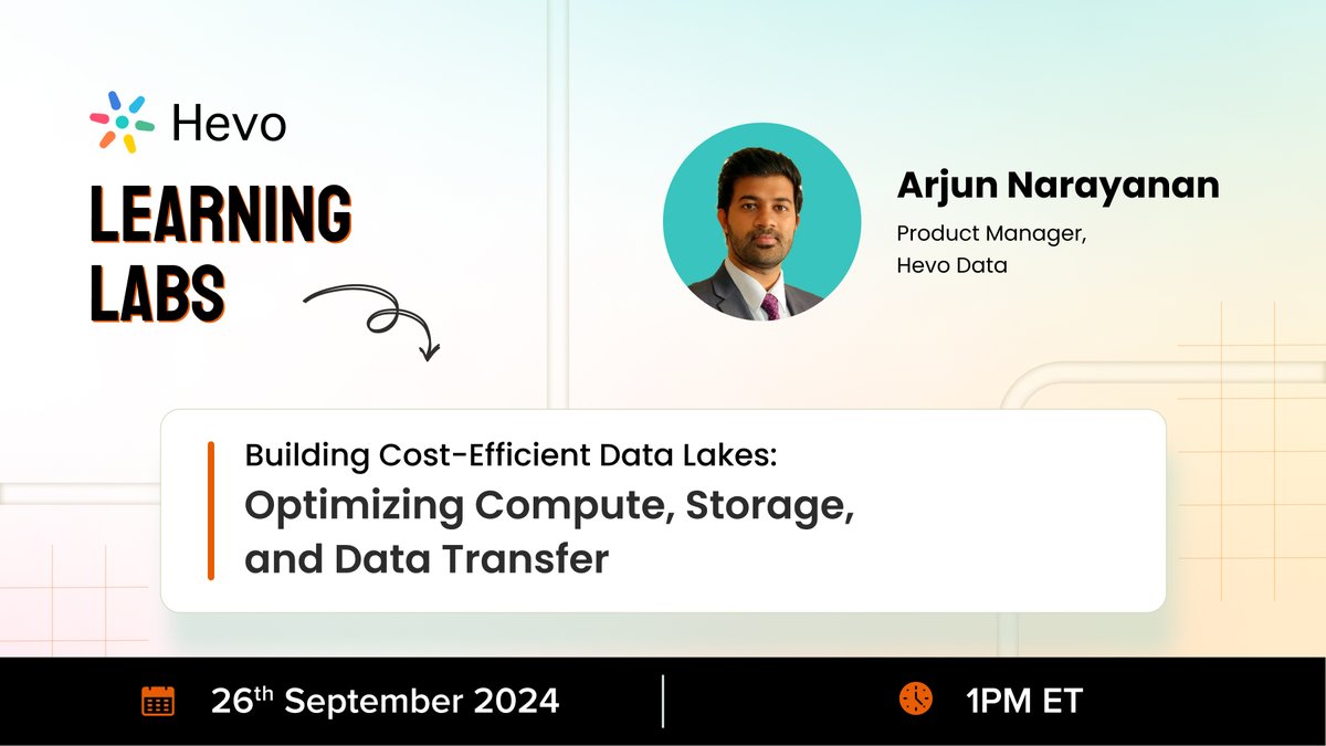 Are you managing a data lake and struggling with high costs? 
Join us on 26th Sept. to learn strategies for optimising your data lake without compromising performance. events.hevodata.com/build-cost-eff…