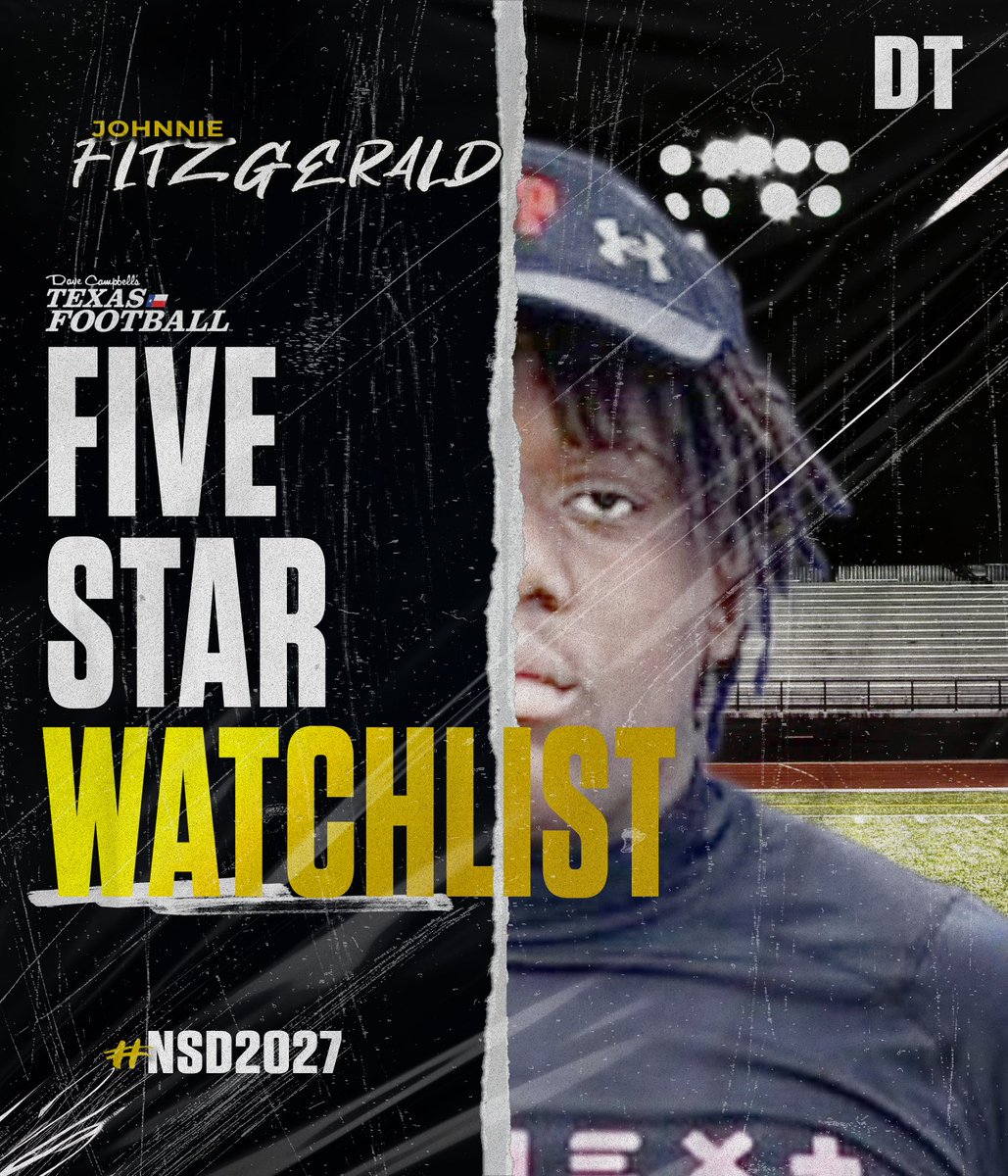 Greg Powers 🏟️ (@gpowersscout) on Twitter photo 2027 Red Oak DT Johnnie Fitzgerald III has attained ⭐️⭐️⭐️⭐️ status and has been named to the Five-Star Watchlist!
<a href="/JFITZ_III/">Johnnie “TRE”Fitzgerald III</a> | <a href="/rohawksfootball/">Red Oak Hawks Football</a> | <a href="/dctf/">Dave Campbell's — TexasFootball.com</a> | #txhsfb
Complete 2027 Five-Star Watchlist: texasfootball.com/article/2024/0… 2027 Red Oak DT Johnnie Fitzgerald III has attained ⭐️⭐️⭐️⭐️ status and has been named to the Five-Star Watchlist!
<a href="/JFITZ_III/">Johnnie “TRE”Fitzgerald III</a> | <a href="/rohawksfootball/">Red Oak Hawks Football</a> | <a href="/dctf/">Dave Campbell's — TexasFootball.com</a> | #txhsfb
Complete 2027 Five-Star Watchlist: texasfootball.com/article/2024/0…