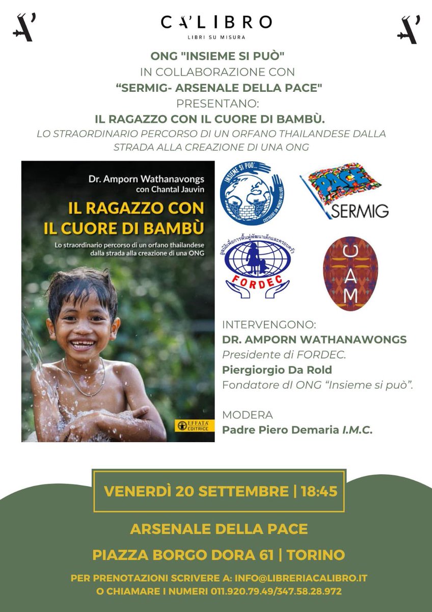 Vi aspettiamo al <a href="/SermigTorino/">Arsenale della Pace</a> venerdì 20 settembre!