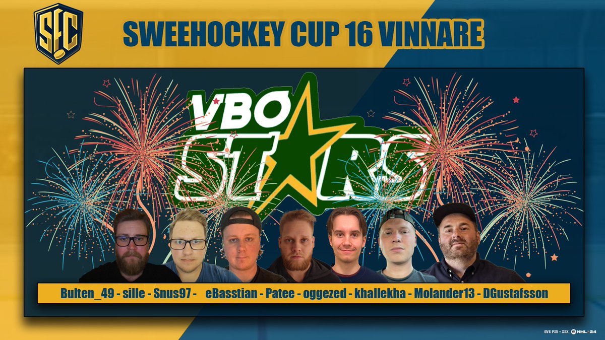 Grattis till <a href="/VBOStars/">VBO Stars</a> som tar hem SEC 16     

#NHL24 #esports #eHockey <a href="/EASPORTSNHL/">EA SPORTS NHL</a>
#sweehockey #sportsgamer #sec16