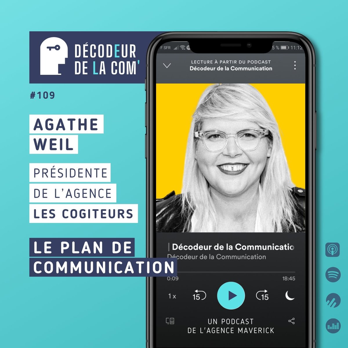 Aujourd'hui <a href="/AgatheWeil/">Agathe Weil</a>, présidente de Cogiteurs, vous parle du plan de com.
👉 L'épisode est ici : podcasts.apple.com/fr/podcast/le-…
Autant vous le dire, c'est fort !
Très bonne écoute 😊

#decodeurdelacom #podcast #communication #plandecom #strategiedecom
