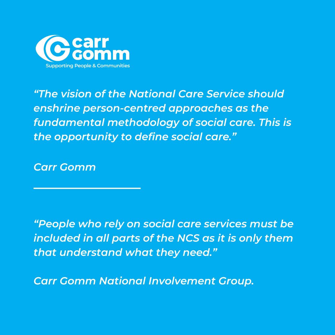 Carr Gomm and our National Involvement Group have responded to the #NationalCareService Draft Amendments. 
Visit our website to read our full response to this important piece of legislation. 

carrgomm.org/carr-gomm-resp…

#ValueSocialCare