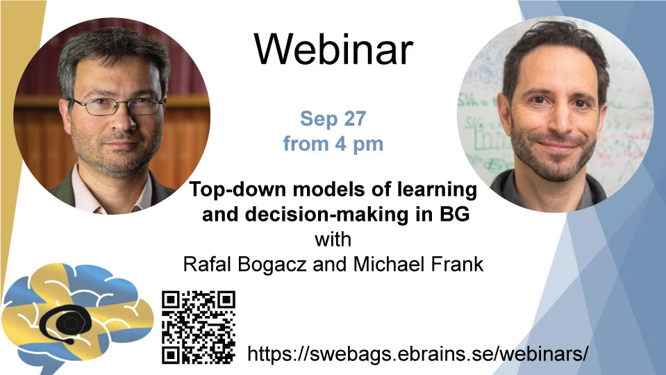 SWEBAGS_1's tweet image. Does - "A simple mechanism for adaptive acquisition of multiple reward types", and - "Adaptive gating policies improve effective working memory capacity in frontostriatal circuits" sound interesting? Join us on Friday Sep 27 @4pm for the SWEBAGS webinar. swebags.ebrains.se/events/top-dow…