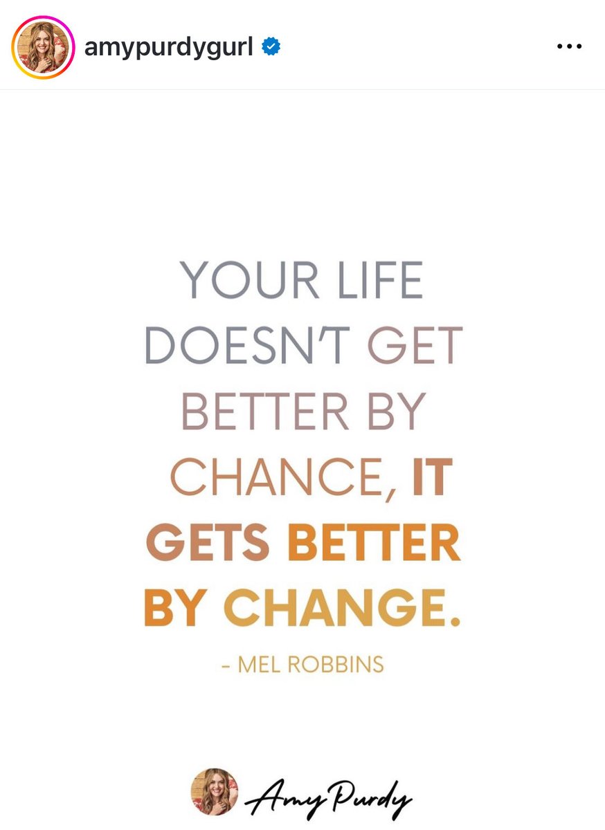 "Your life doesn't get better by chance, it gets better by change."
⁦<a href="/AmyPurdyGurl/">Amy Purdy</a>⁩