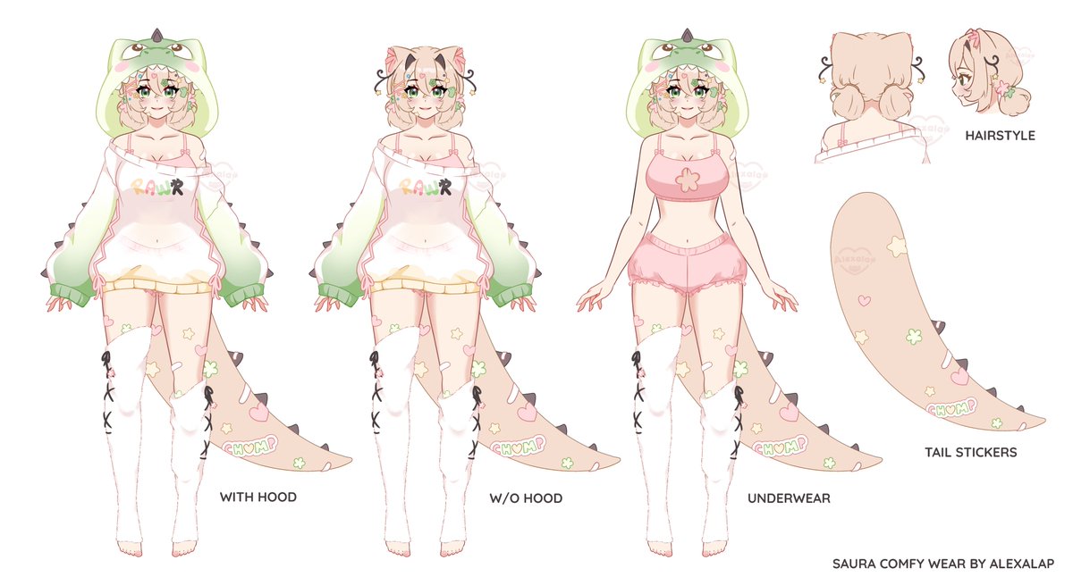 saurawr_'s tweet image. ― New alternative outfit: Comfy Wear 🧦
If you though my main fit was already cozy - surprise! With this outfit, I wanted to celebrate my dinosaur roots and what would be better then a cute little dino hood 🦕

🎨 #saurawrt
🔞 #rawrfans